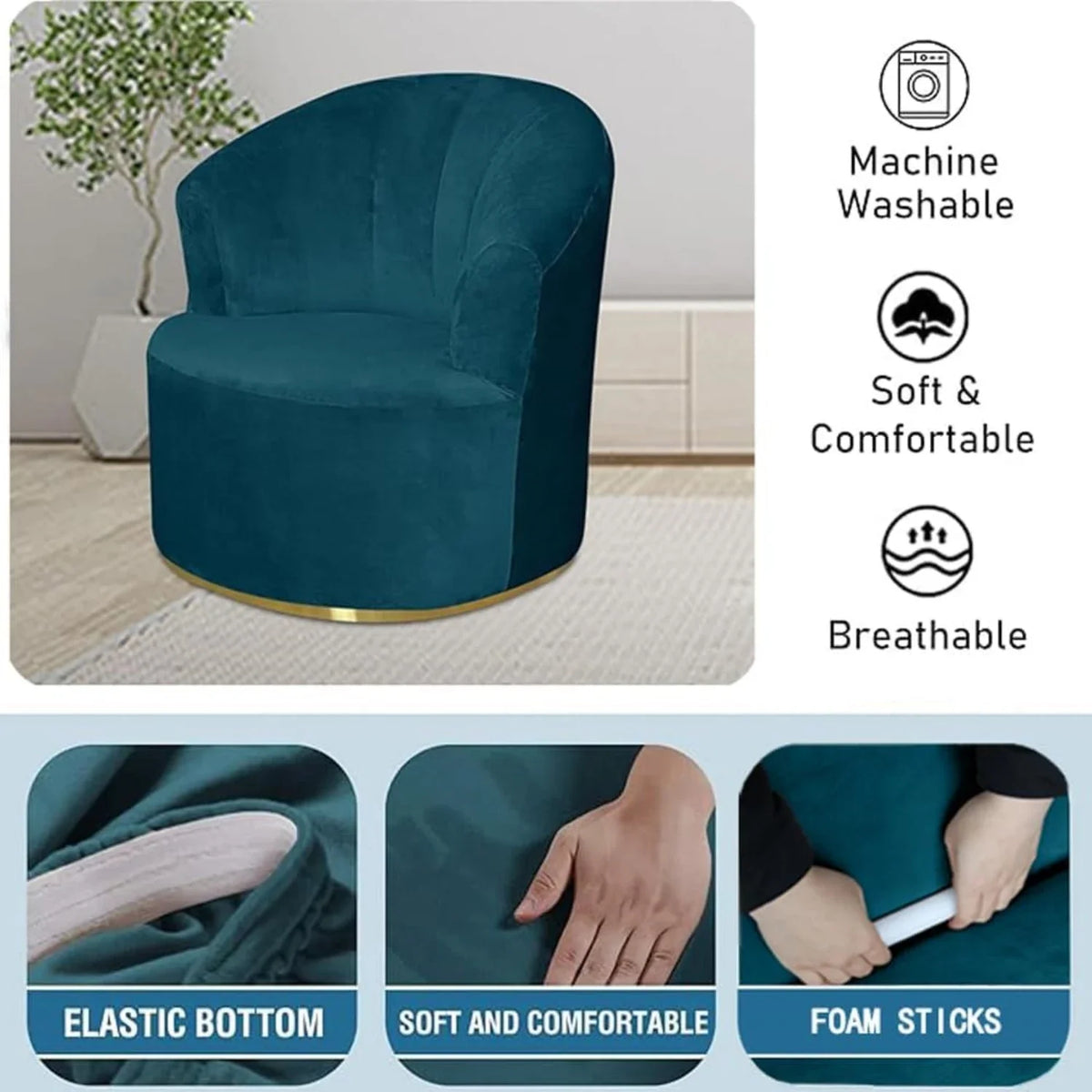 fauteuil moderne velours bleu marine lavable accueil confortable soft automne hiver