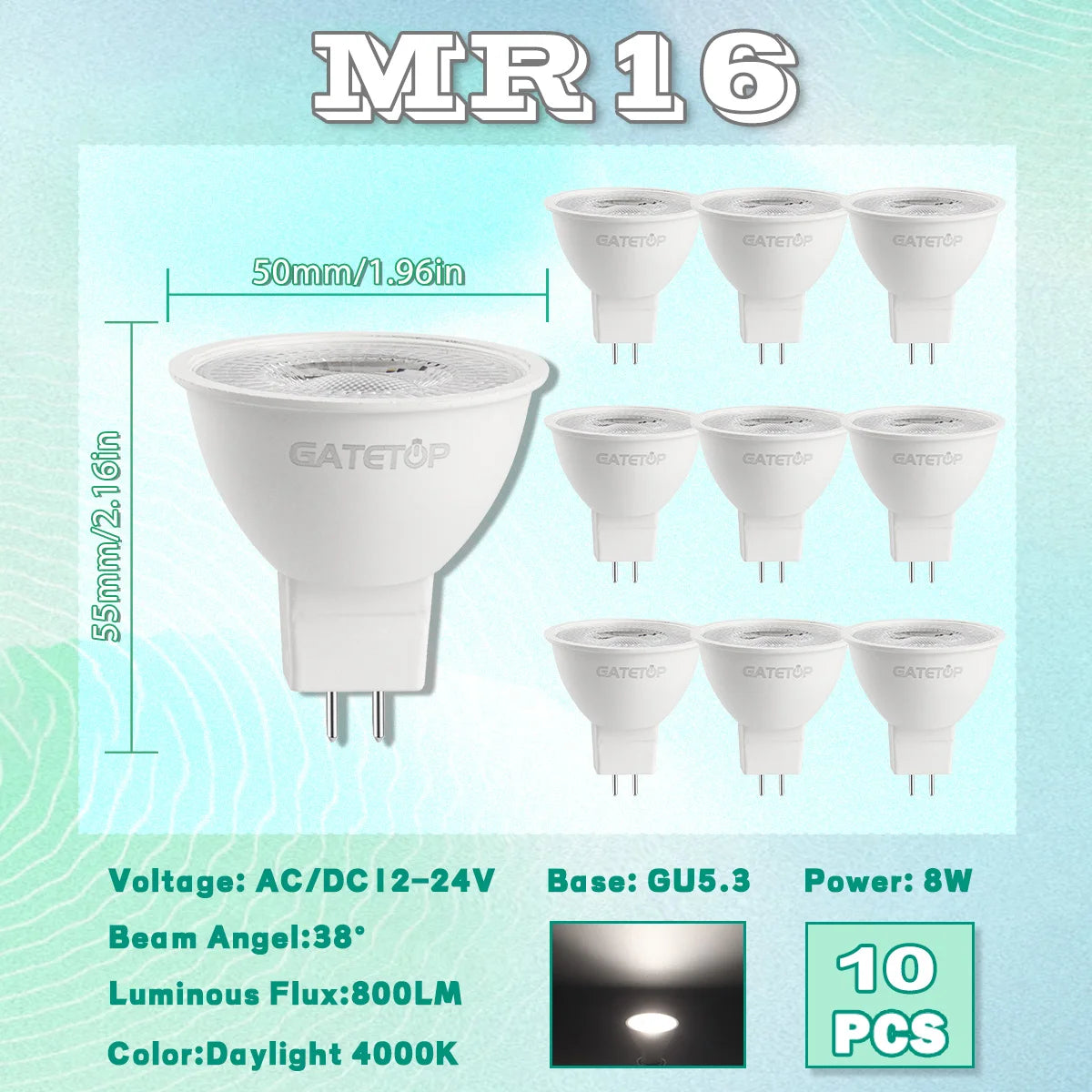 projecteur led spot mr16 gu5.3 noir blanc rond carré moderne