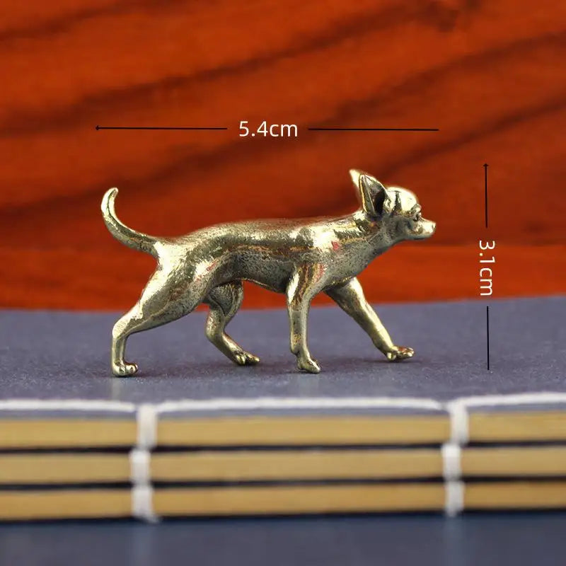 décoration dorée statues chiens métal brillant réalistes détaillées maison erotique