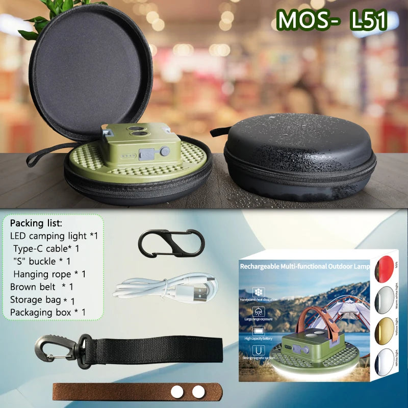 lampe camping vert olive aimantée rechargeable led moderne portative usb