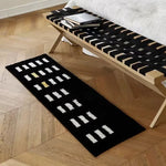 tapis imperméable anti dérapant moderne blanc noir cercles superposés chambre couloir entrée