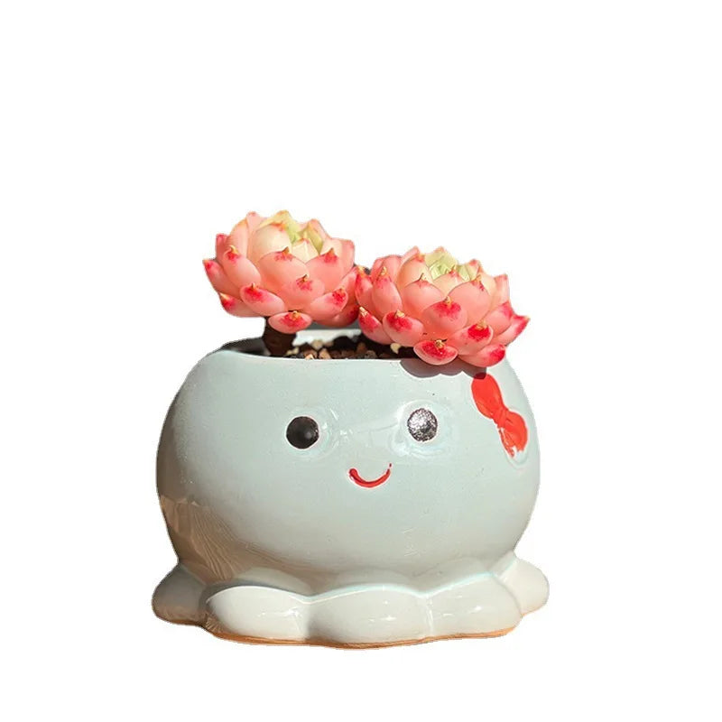 Pot poulpe blanc dans décoration intérieure salon