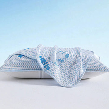 taies d'oreiller hexagonales bleues motif hello moderne 100 polyester frais