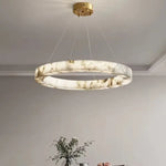 suspension lumineuse résine marbre moderne blanc chaînes salon chambre restaurant étude