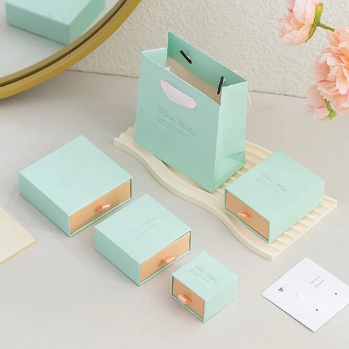 boîtes bijoux élégantes carton vert pastel moderne cadeaux fêtes mariage