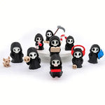 figurines squelette crâne bonbons casque livre halloween decoration maison erotique cartoony