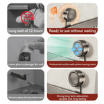 barre suspension murale moderne aluminium crochets gris argenté minimaliste adhésif salle bain