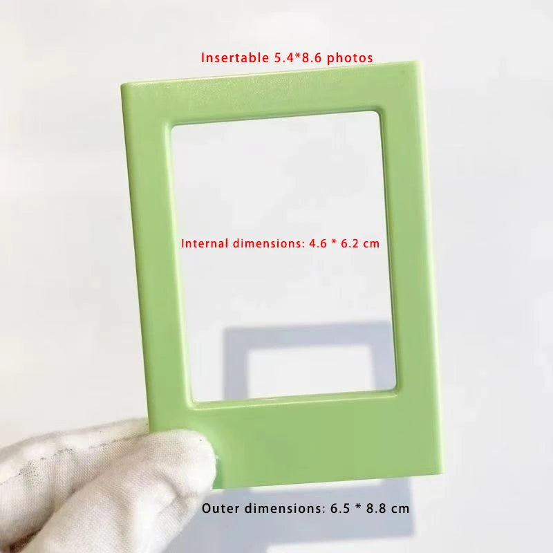 cadres photo magnétiques transparents violet vert jaune bleu moderne minimaliste décoration murale DIY autoadhésifs