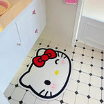 tapis sol antidérapant polyester salle bain dessin animé hello kitty arc rouge détails roses