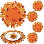 serviettes table automnales feuilles d'érable rouges oranges marrons décoratives saisonnières 6pcs
