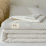 couette d'été coton 100 tissée rayures moderne blanche jacquard respirante été adultes maison