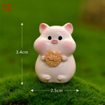 figurines animaux résine polie cartoon mignon dessin animé blanc bleu rose jaune vert accessoire