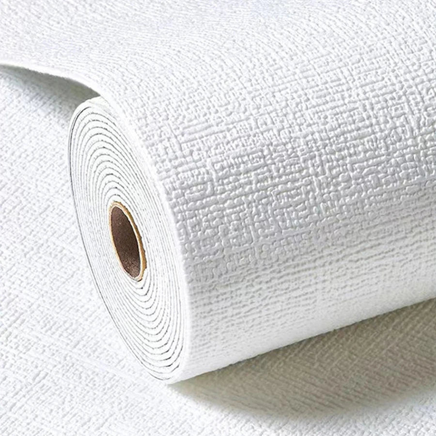 papier peint autocollant vinyle blanc effet lin moderne imperméable décoration murale salon maison