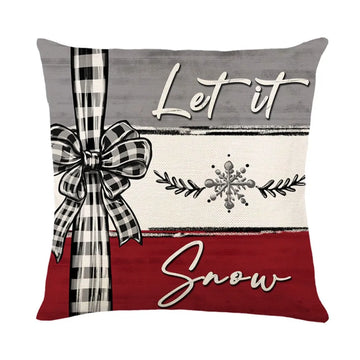 housse coussin noël arbre étoiles flocons gris blanc rouge noir traditionnel decoration festive
