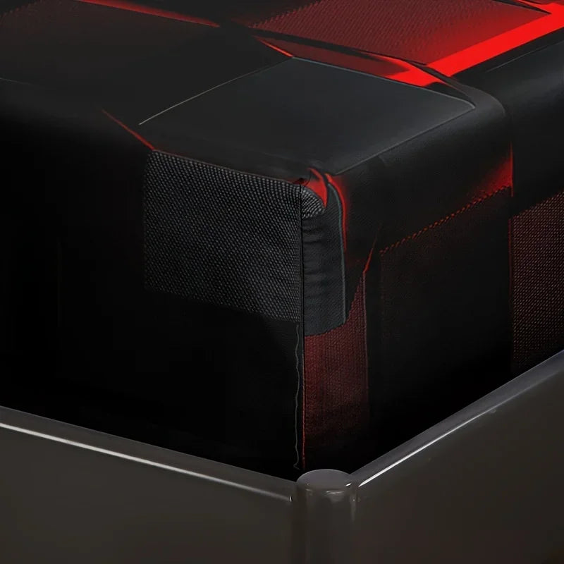 draps housse taies oreiller motifs cubes 3d moderne rouge noir futuriste qualité impression hd