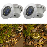 lampe solaire moderne led doré argenté extérieur jardin paysage pack ip65