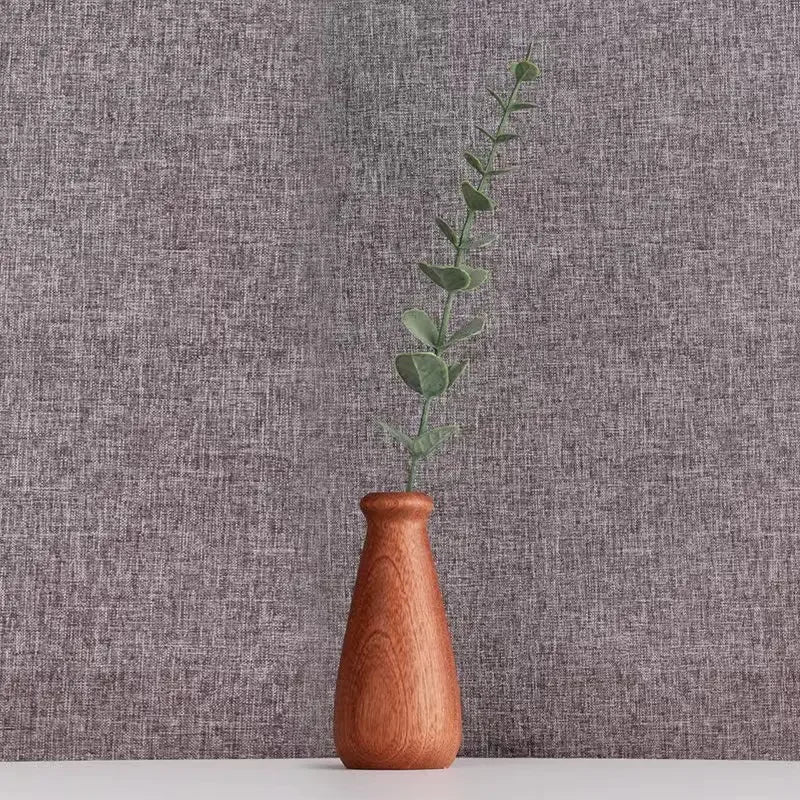 vase bois marron clair moderne fleurs boules artificielles ensemble déco simple