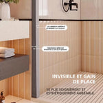 rideau douche pliable gris rayures moderne opacité 180x170cm respectueux environnement