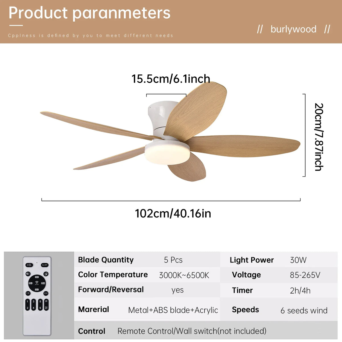 ventilateur led noir moderne télécommande certification rohs flux lumineux certifications ccc cem gs lvd