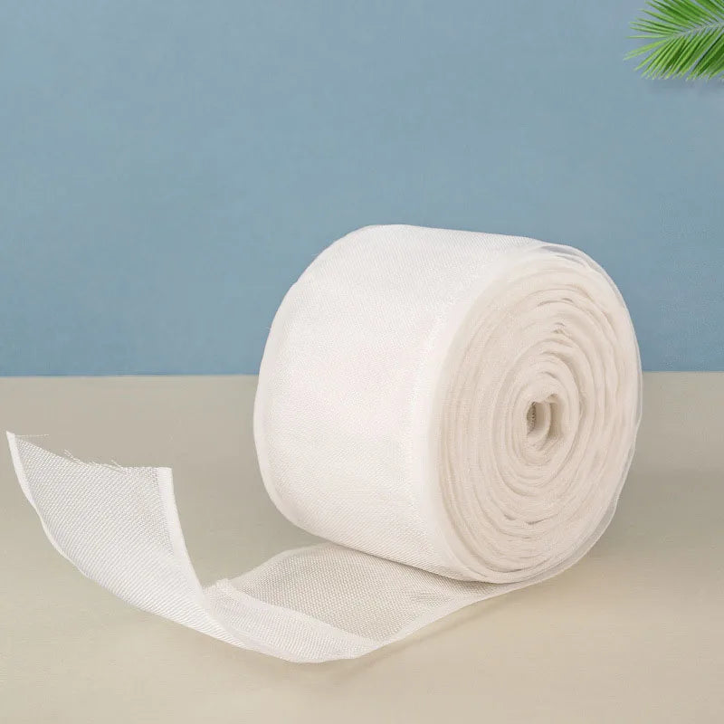 ruban rideau nylon blanc moderne 10m 20m maille fine opacité seule bande tissu