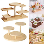 présentoir bois support desserts assiettes velours minimaliste moderne rangement gâteaux blanc multifonctionnel