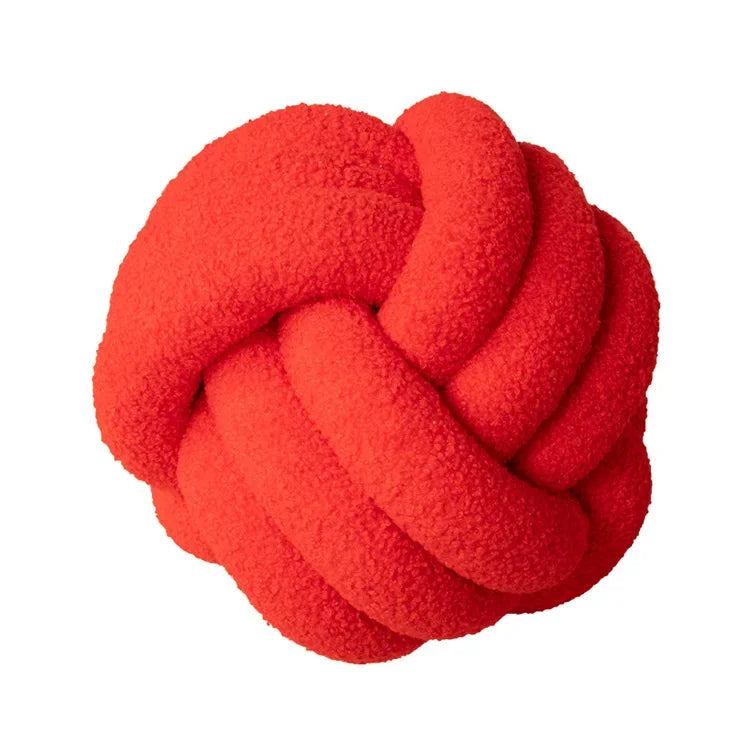 coussin décoratif rond velours effet nœud canapé salon moderne maison texte