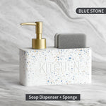 distributeur savon liquide gant cuisine marbré granité moderne noir blanc