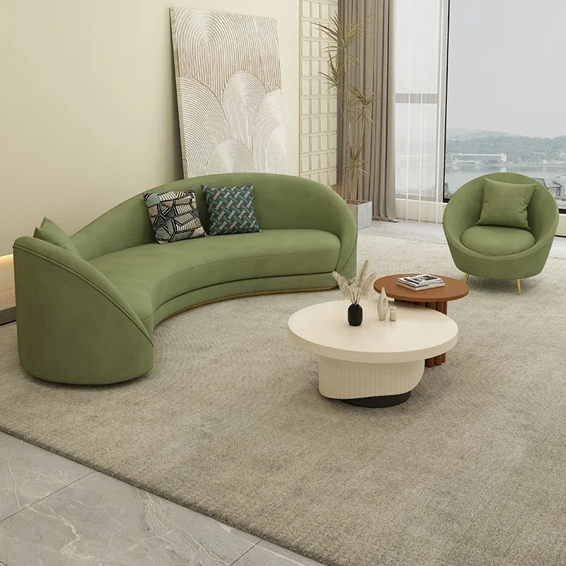 canapé moderne vert olive forme bois flanelle coussins décoratifs minimaliste adultes