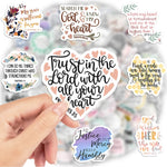 autocollants calligraphiques biblique motifs floraux moderne multicolore transparent waterproof scrapbook journal intime portable