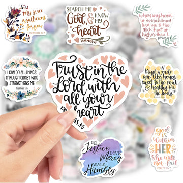 autocollants calligraphiques biblique motifs floraux moderne multicolore transparent waterproof scrapbook journal intime portable