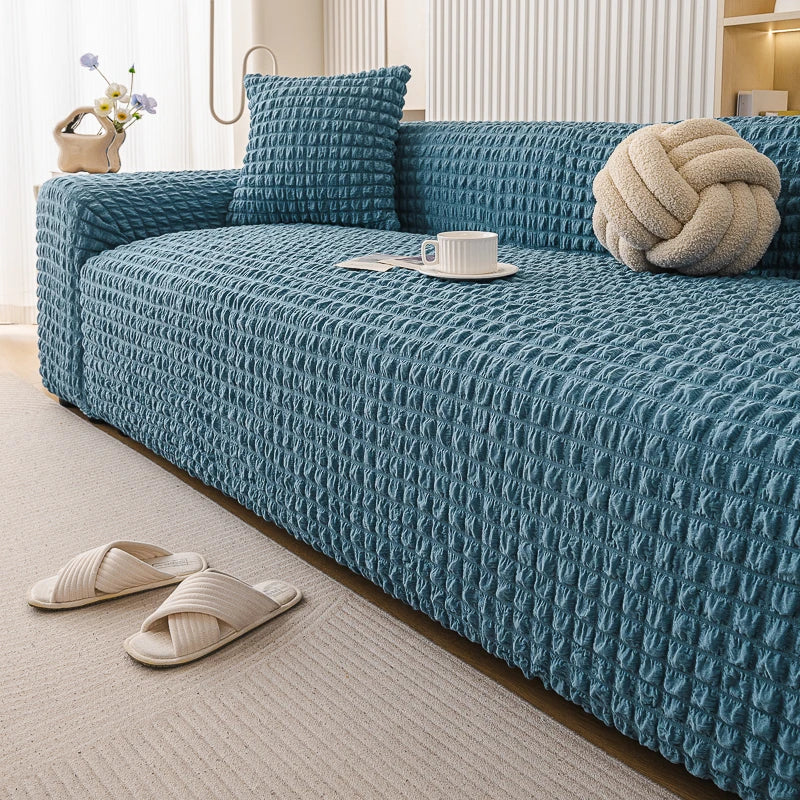 housses canapé moderne polyester spandex gris beige bleu noir texture maille