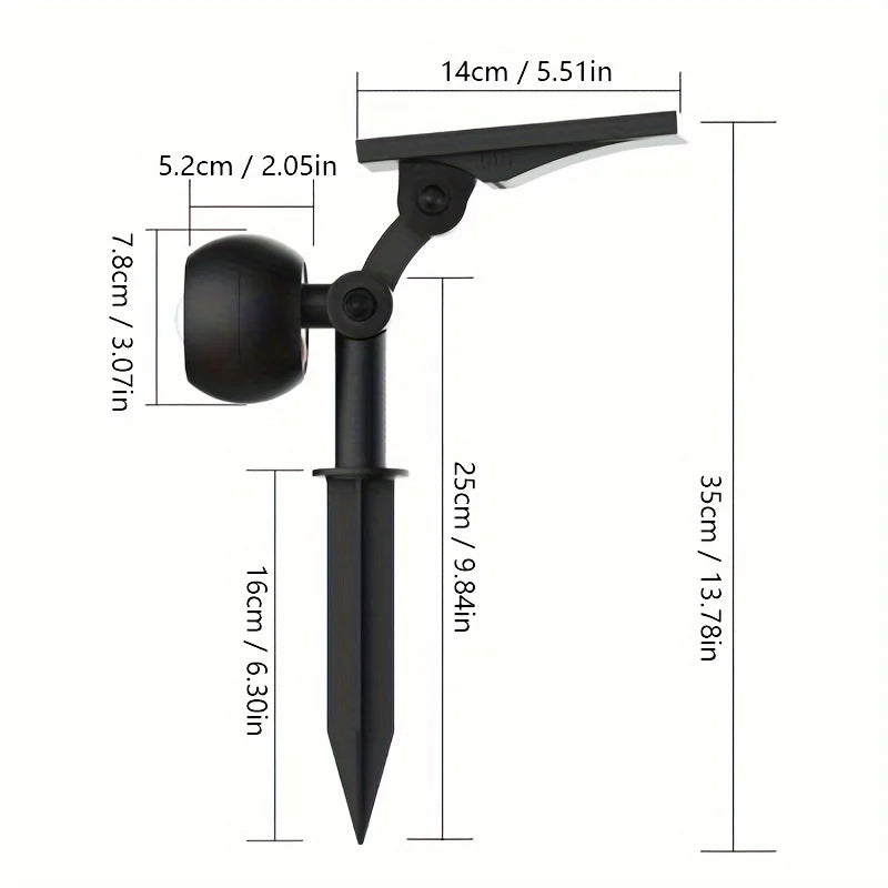 projecteur solaire extérieur led ip65 étanche noir moderne facile