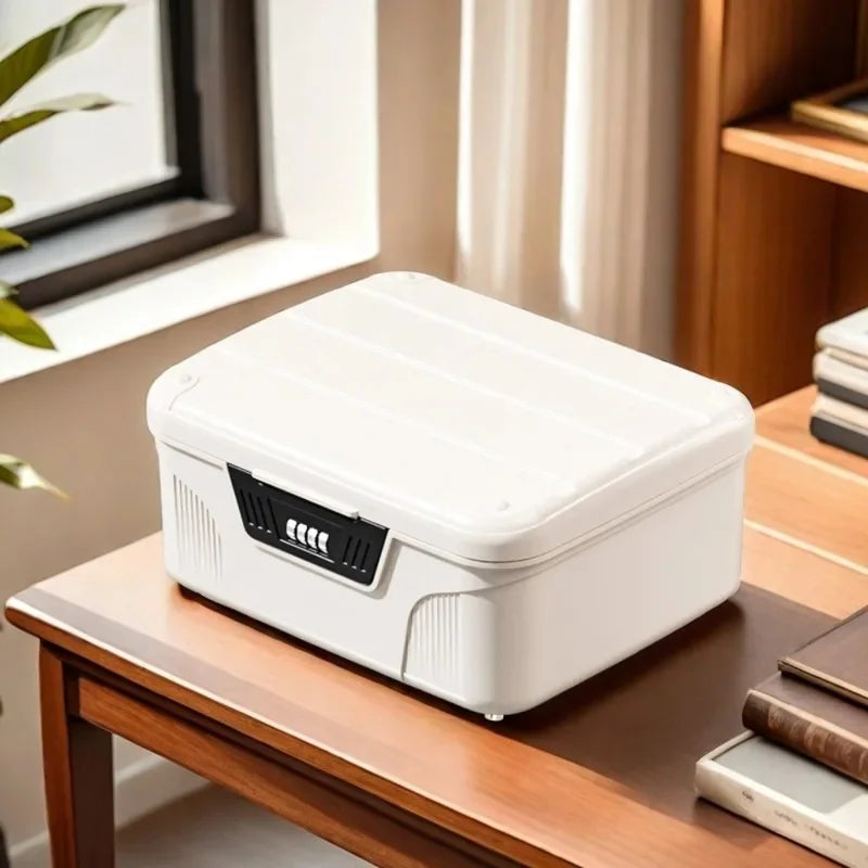 boîte rangement sécurisée imperméable moderne respectueuse environnement blanc marron rétro compact bijoux documents porte