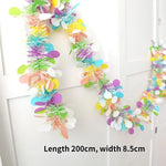 guirlande décorative eucalyptus feuilles fleurs blanches extérieur anniversaire bohème 2m coloré
