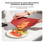 planches découpe rouge noire moderne adhésive couteau cuisine silicone flexible