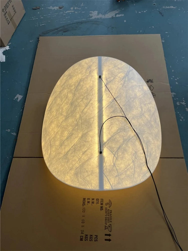 lampe table moderne soie blanc fibres apparentes câble autonome 40cm 50cm 60cm 70cm 80cm