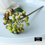 Bouquet artificiel baies rouge bleu vert feuilles naturel intérieur extérieur 30CM