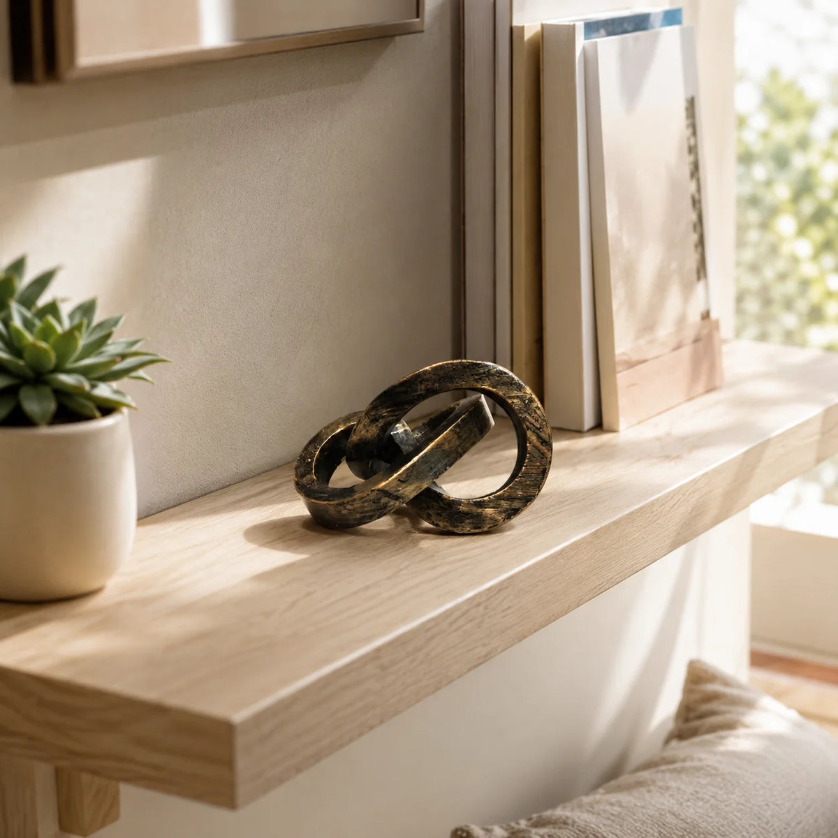 décoration moderne minimaliste résine beige clair entrelacs annelés salon chambre abstraite
