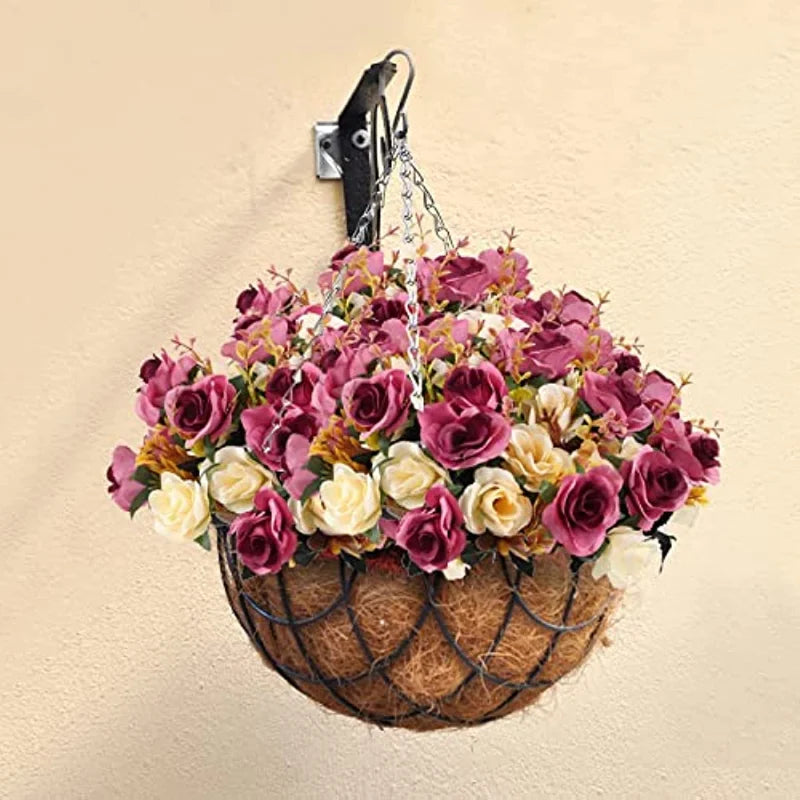 bouquet roses artificielles soie mariage rose vif jaune crème violet foncé bleu orange vert