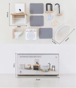 meubles cuisine salle bain miniatures blanc bois naturel enfants ans