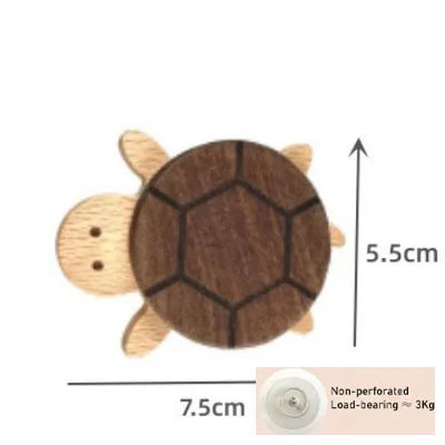porte clés mural animal bois naturel minimaliste adhésif vis simple modernité chambre enfantDecorationMurale