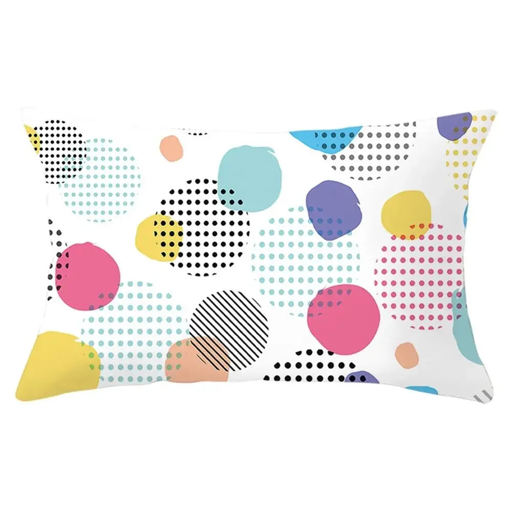 coussin rectangulaire géométrique multicolore décoration intérieure moderne polyester confortable 30x50cm fixations