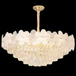 lustre moderne cristal blanc doré fleurs transparentes suspension chambre led 2000 82000lm