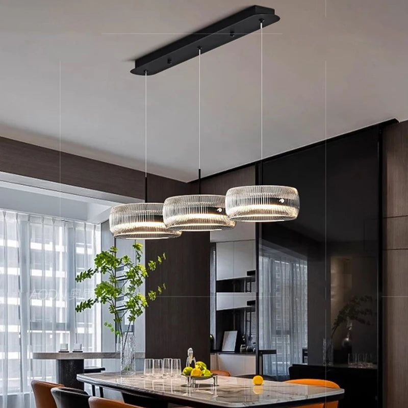 suspension lumineuse moderne transparente reliefs câbles suspendus 90 260V flux lumineux 249 2000