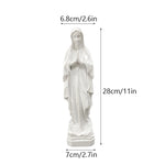 statue vierge marie résine blanche draperies rosier cœur décoration religieuse classique maison