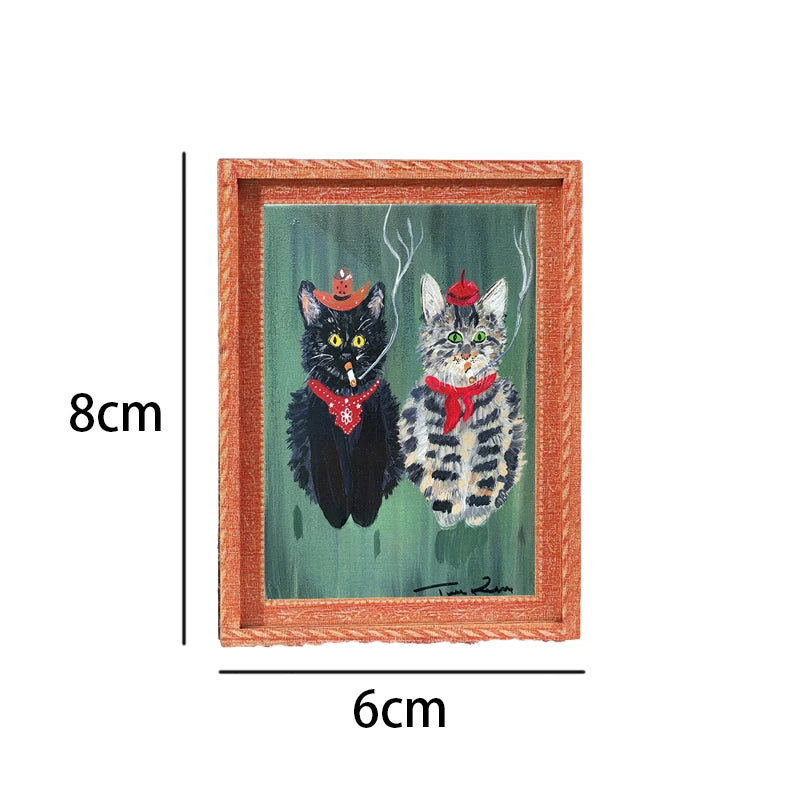 cadre magnétique bois orange motif animaux paysages artistique décoration mur