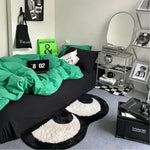 tapis noir blanc coeurs moderne antidérapant polyester usage multiple dimensions disponibles
