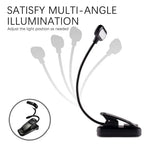 lampe lecture pince noire led rechargeable flexible moderne interrupteur