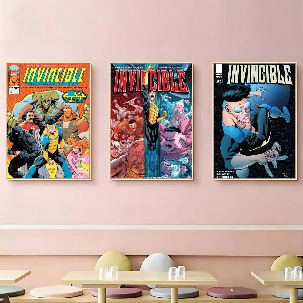 affiche invincible comics multicolore personnages dynamique moderne cadre fácil appliquer decoration