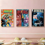 affiche invincible comics multicolore personnages dynamique moderne cadre fácil appliquer decoration